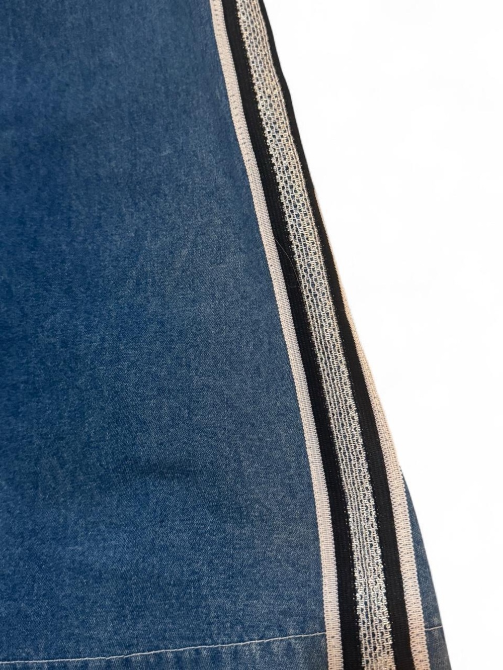 Vintage Blue Embroidered Denim Midi Dress - Picture 3 of 6